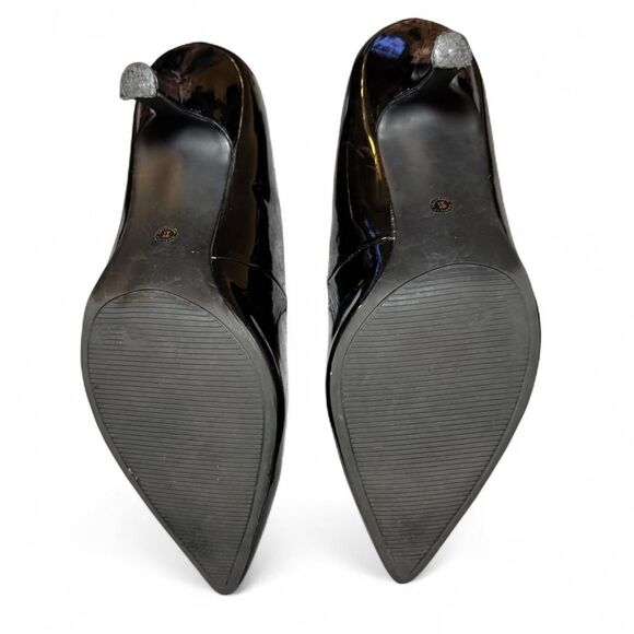 East 5th Women’s Size 10 Black Faux Patent Leather Pumps Pointed Toe Heels - Picture 5 of 8